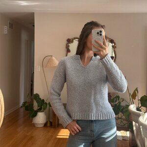 Old Navy Women's Grey and Blue Jumper